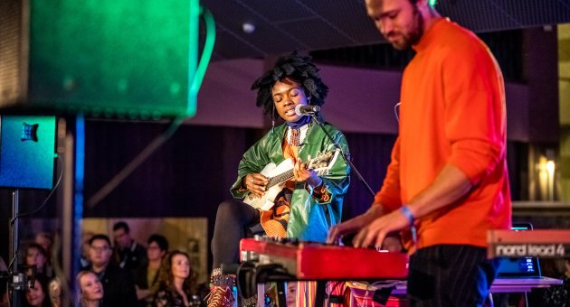 Artiesten treden op tijdens cultureel festival