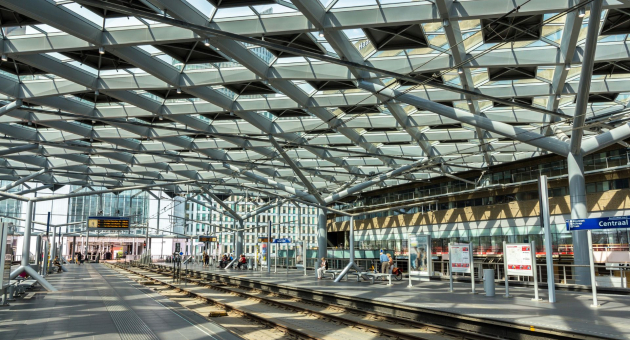 Foto van het spoor Den Haag Centraal Station