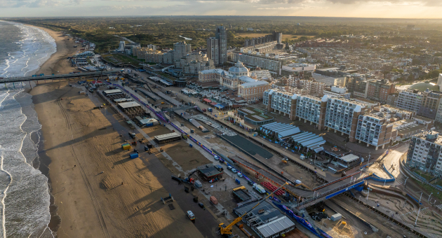 Luchtfoto van Scheveningse boulevard