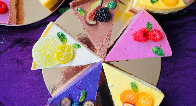 Topshot van taartpuntjesn van Lavinia Cakes & Buttons in de mooie felle kleuren