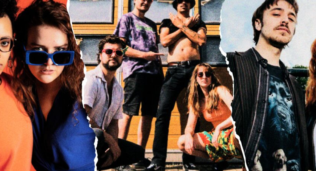Drie bands die optreden tijdens Je Moerstaal