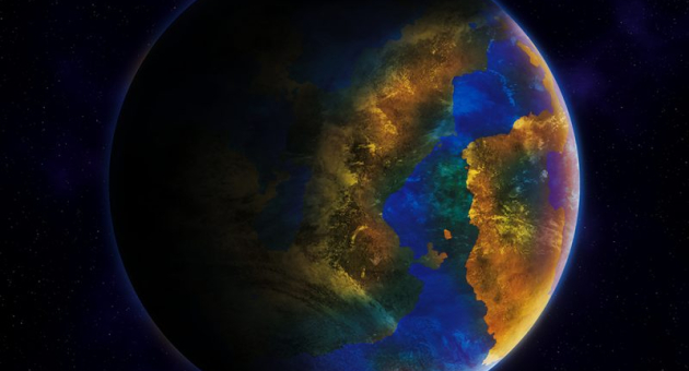 Kleurrijke planeet in de ruimte