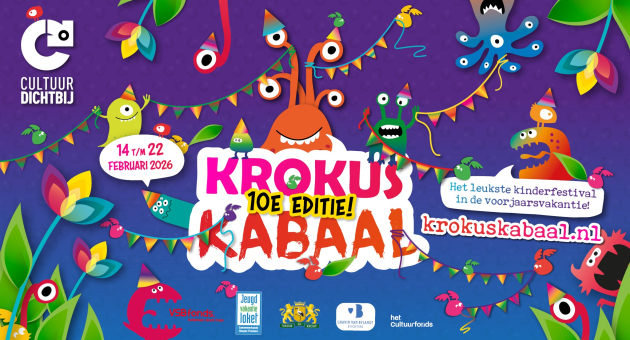 Kleurrijke affiche voor KrokuskabaaL festival