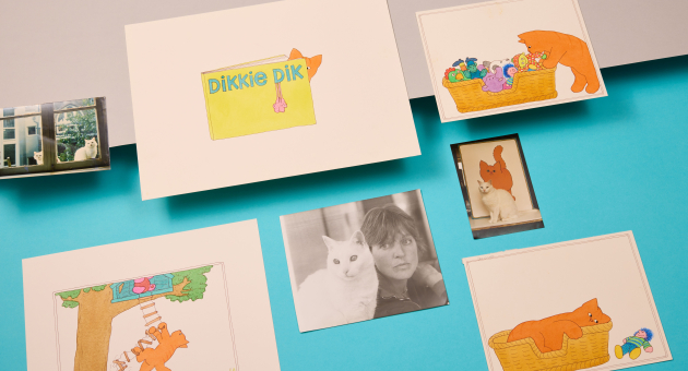 Collage of drawings and photos of Dikkie Dik