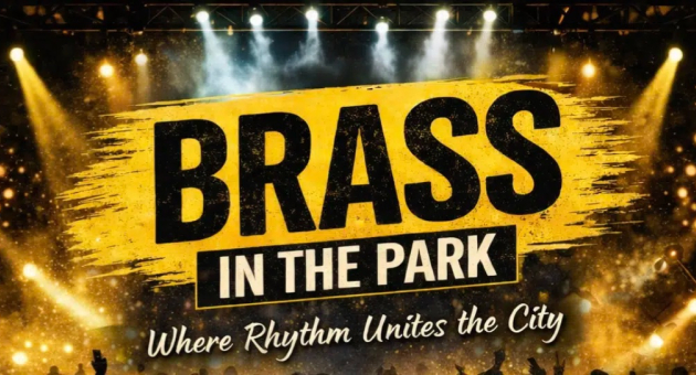 Promotie voor het Brass in the Park festival.