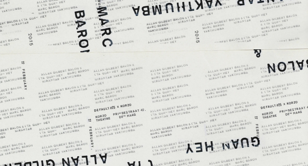 Theaterkaart voor het evenement 'DEFAULT #25' in Den Haag.