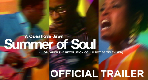 Een kleurrijke collage van muzikanten uit de film 'Summer of Soul'.