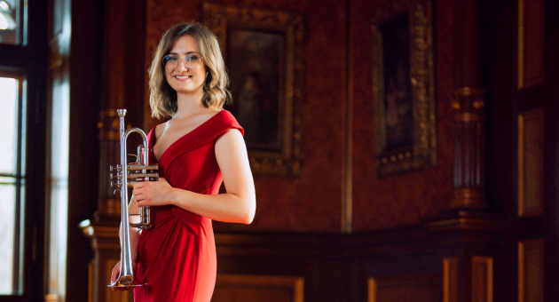 Trompetiste van het Residentieorkest klaar voor het Nieuwjaarsconcert