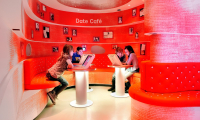 Kinderen in het Datecafe van het Kinderboekenmuseum 