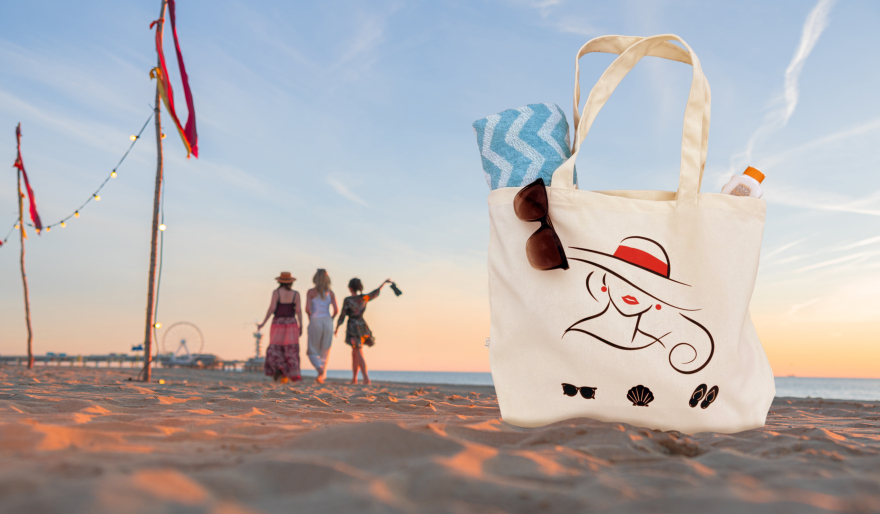 beachbag shopper op het strand beachbag shopper op het strand
