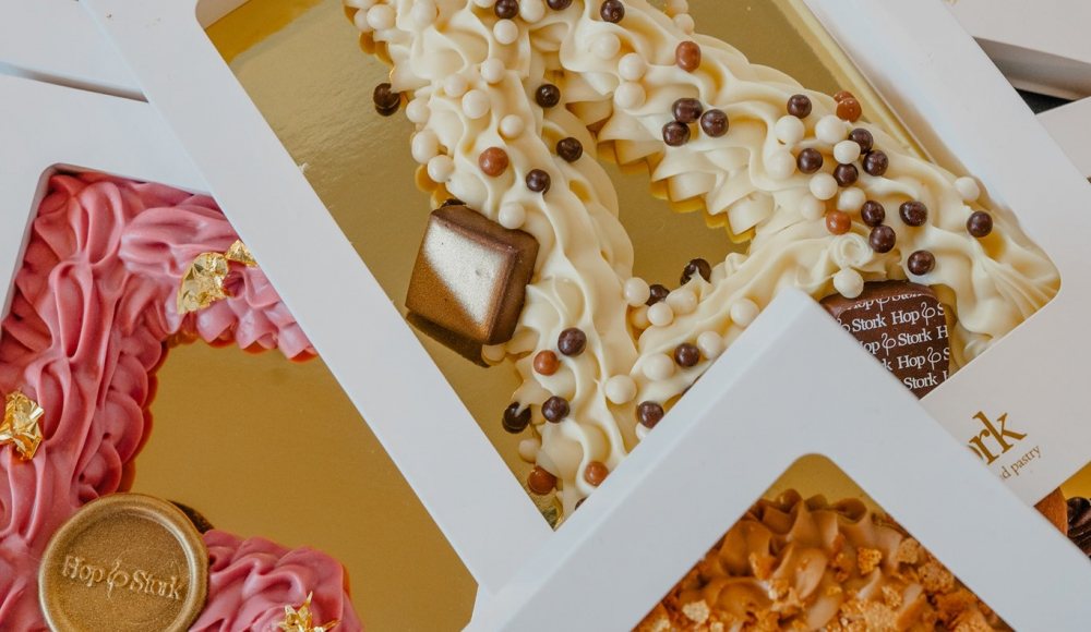 Chocoladeletters Hop en Stork Chocoladeletters Hop en Stork