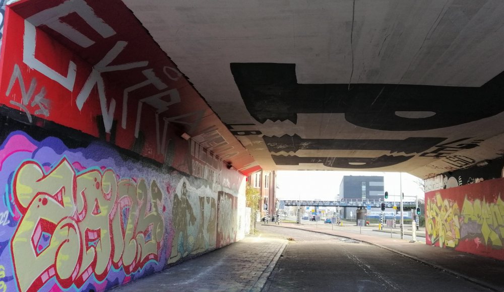Tunnel Binckhorst met legale graffiti Tunnel Binckhorst met legale graffiti