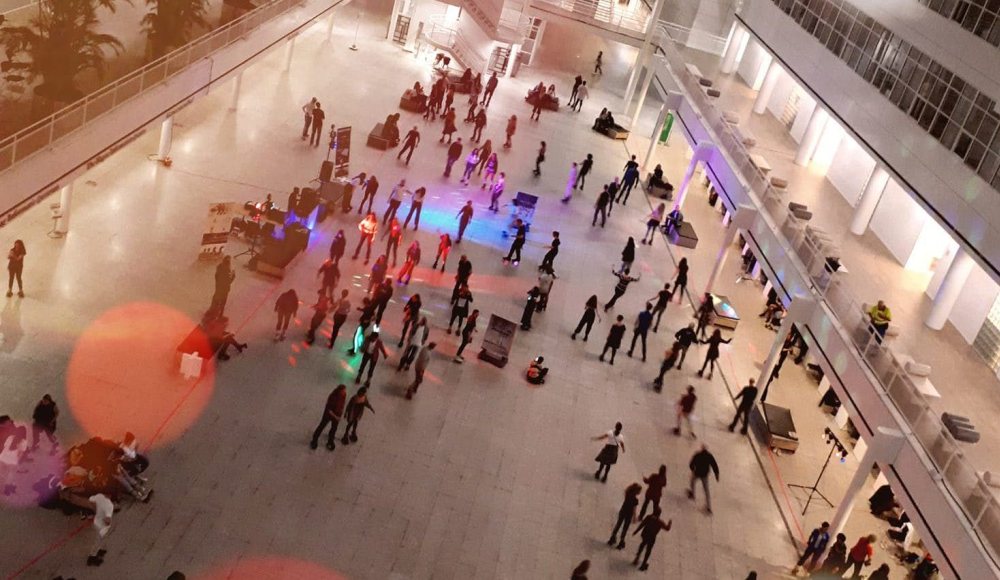 Rollerskate disco in Town Hall The Hague Rollerskate disco in Town Hall The Hague
