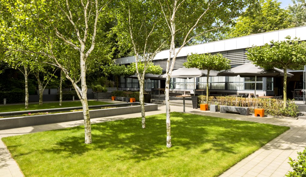 Tuin bij The Hague Marriott Hotel