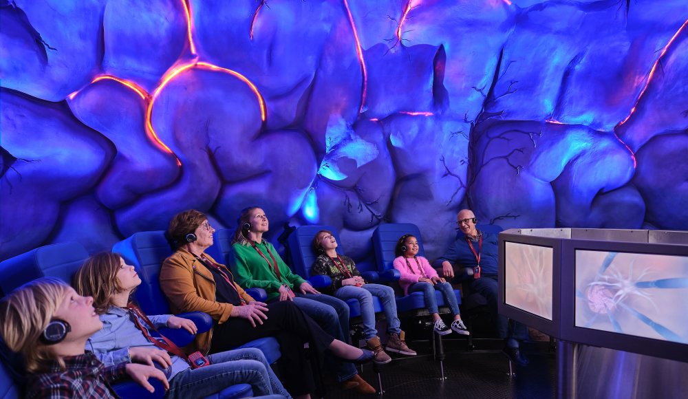 Bezoekers beleven een interactieve hersenervaring Bezoekers beleven een interactieve hersenervaring