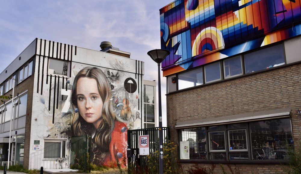 De Binckhorst streetart Binckhorstlaan (gebouw van VRx1 Racing)