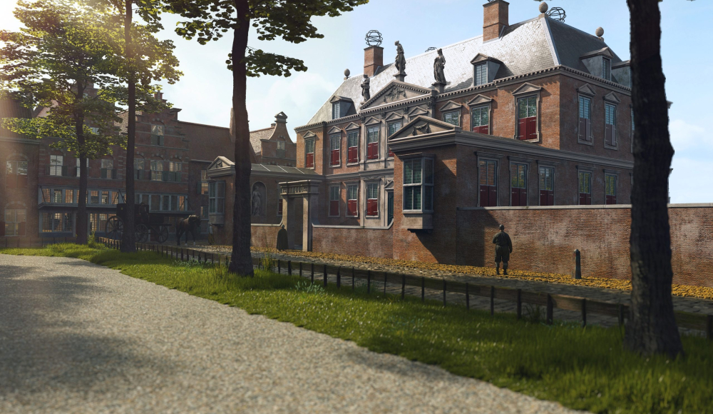 VR beeld van plein Huygens
