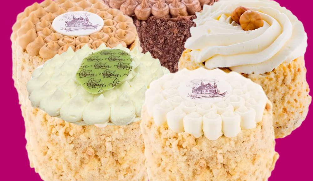5 verschillende varianten van de hazelnoottaart van Maison Kelder