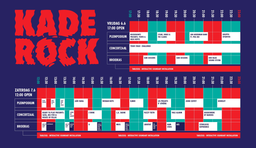Blokkenschema optredens Kaderock Den haag Blokkenschema optredens Kaderock Den haag