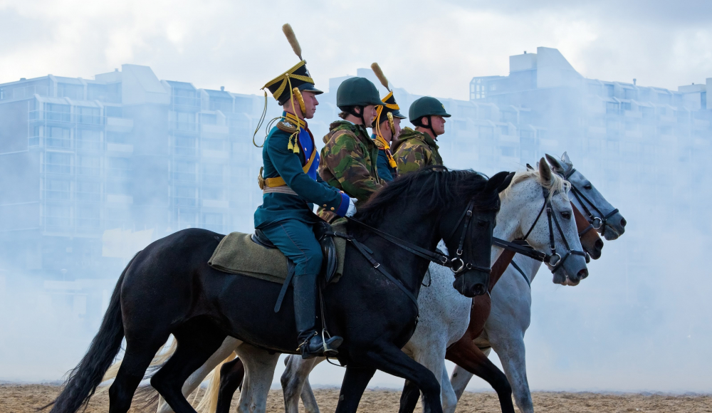 Strandoefening Cavalerie Ere-Escorte Strandoefening Cavalerie Ere-Escorte