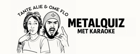 Illustratie van Tante Alie en Ome Flo voor een metalquiz met karaoke.