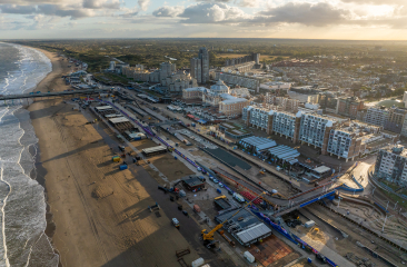 Luchtfoto van Scheveningse boulevard