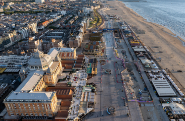 Foto van de renovatiewerkzaamheden op Scheveningen