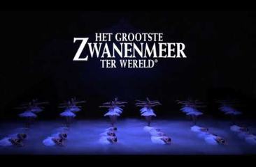 Ballet dancers in tutus performing Swan Lake.