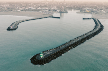 Lucht foto van Scheveningen haven