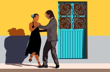 Illustratie van twee dansers
