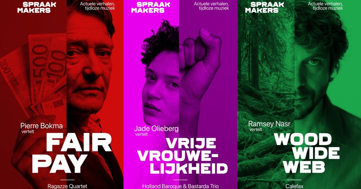 Spraakmakers is een gloednieuwe reizende concertreeks die klassieke muziek combineert met verhalen van nu. Spraakmakers is een gloednieuwe reizende concertreeks die klassieke muziek combineert met verhalen van nu.