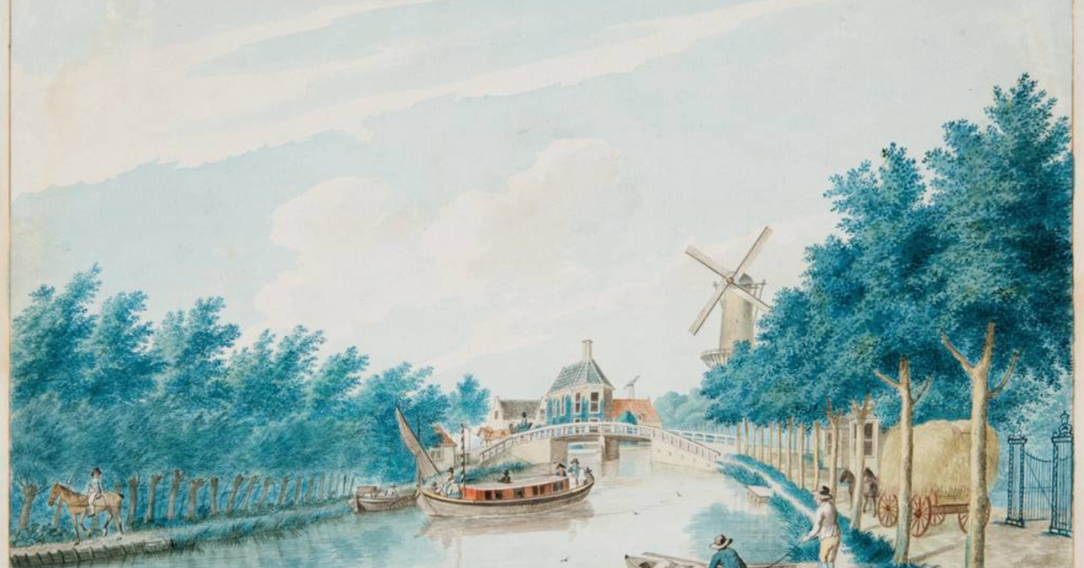 Circa 1800 tekening penseel in kleur, maker onbekend. De Hoornbrug-Delftweg. Met rechts naast hooiwagen ingang buitenplaats Ypenburg. Circa 1800 tekening penseel in kleur, maker onbekend. De Hoornbrug-Delftweg. Met rechts naast hooiwagen ingang buitenplaats Ypenburg.