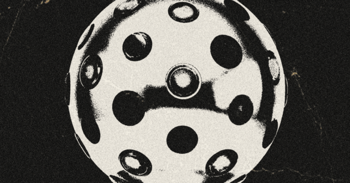 Artwork van een discobal in zwart wit wat past bij het eigenzinnige dj duo Weval