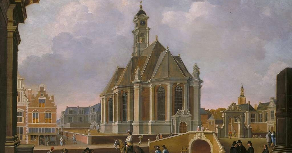 Bartholomeus van Bassen -De Nieuwe Kerk aan het Spui gezien vanuit het oosten
