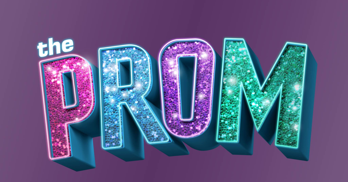 Kleurrijke glitterletters spellen "the Prom"