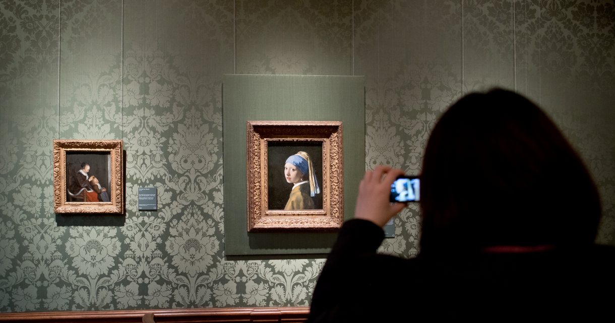 Meisje met de parel in het Mauritshuis Meisje met de parel in het Mauritshuis