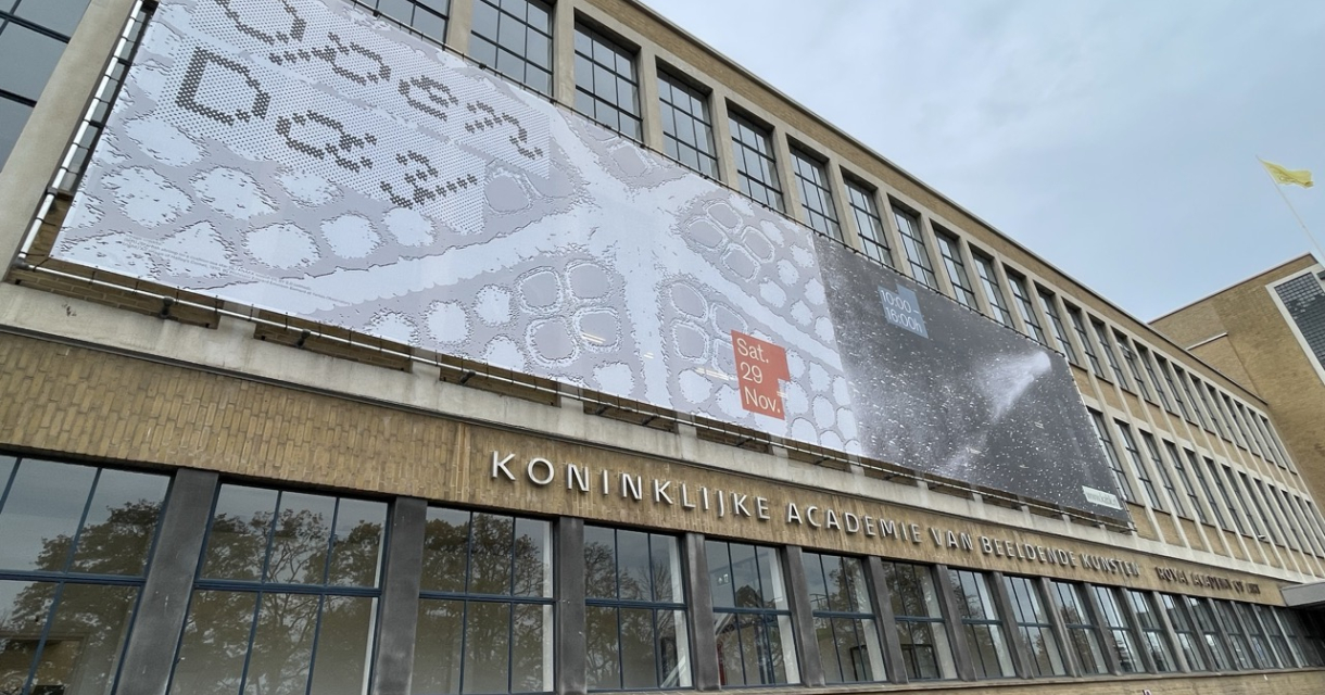 A large banner at the Royal Academy of Art.