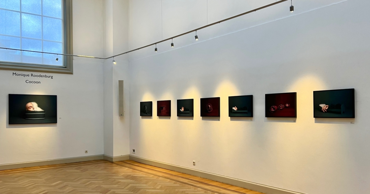 Kunstwerken van Monique Roodenburg in een galerij Kunstwerken van Monique Roodenburg in een galerij