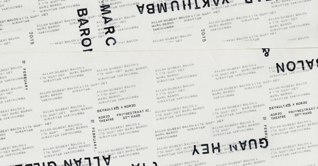 Theaterkaart voor het evenement 'DEFAULT #25' in Den Haag.