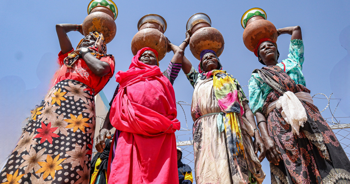 Familie in Krinding camp in West Darfur Sudan. Fotograaf Slome.