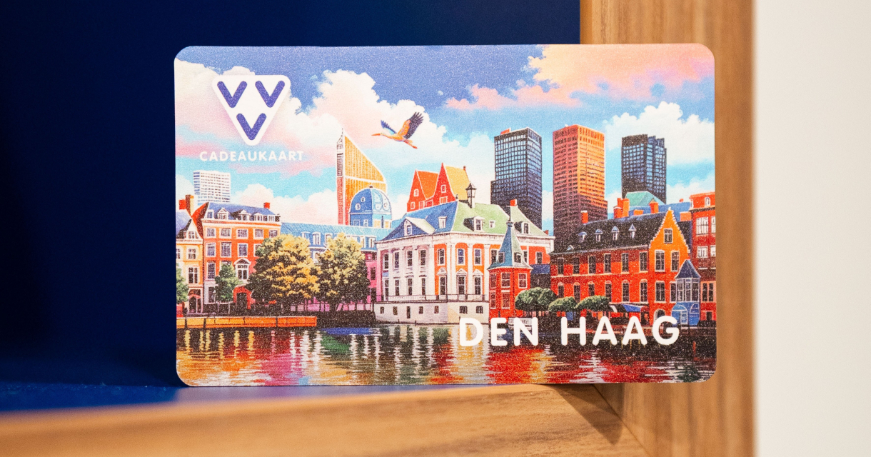 Illustratie van Den Haag op een cadeaukaart