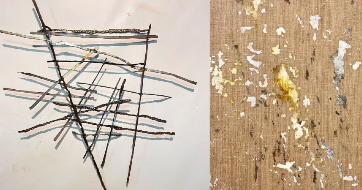 An abstract composition of twigs on a background.