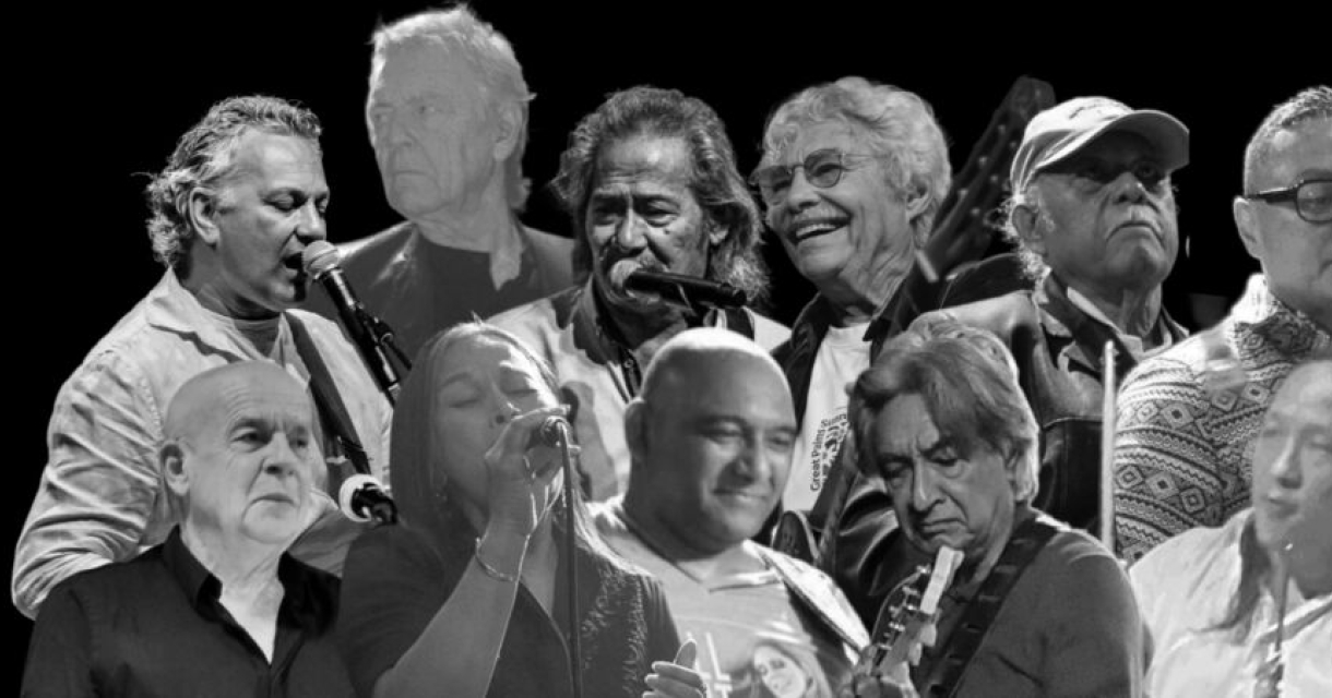 INDOROCK & MORE 2025. Diverse muzikanten gezamenlijk op het podium.