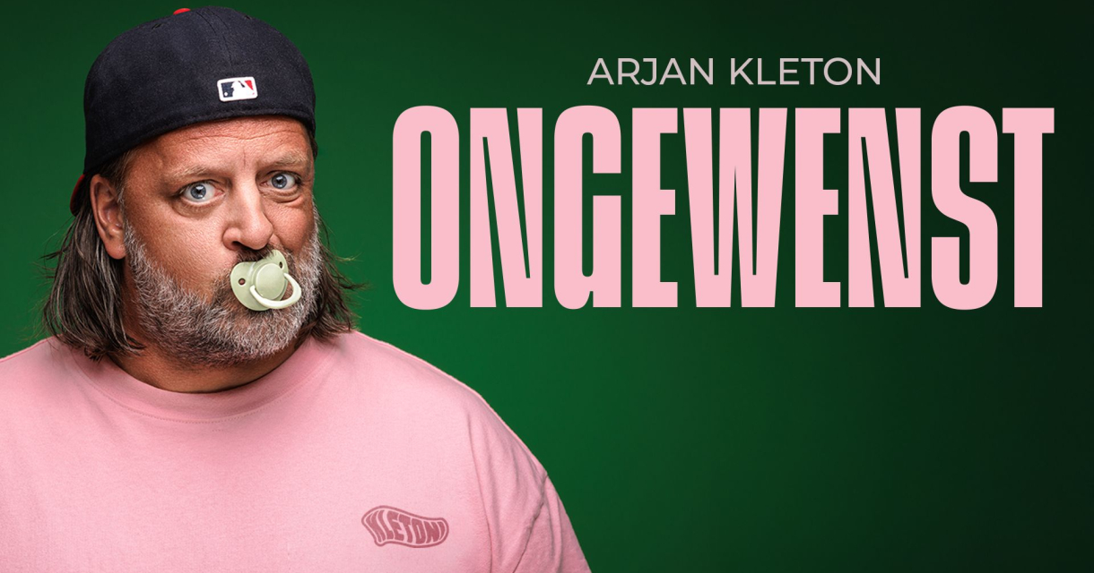 Arjan Kledon met een fopspeen in zijn mond