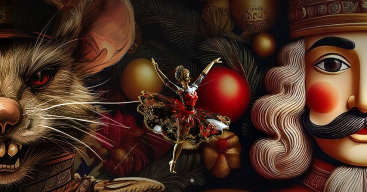 Illustratie van de muis en de notenkraker uit De Notenkraker