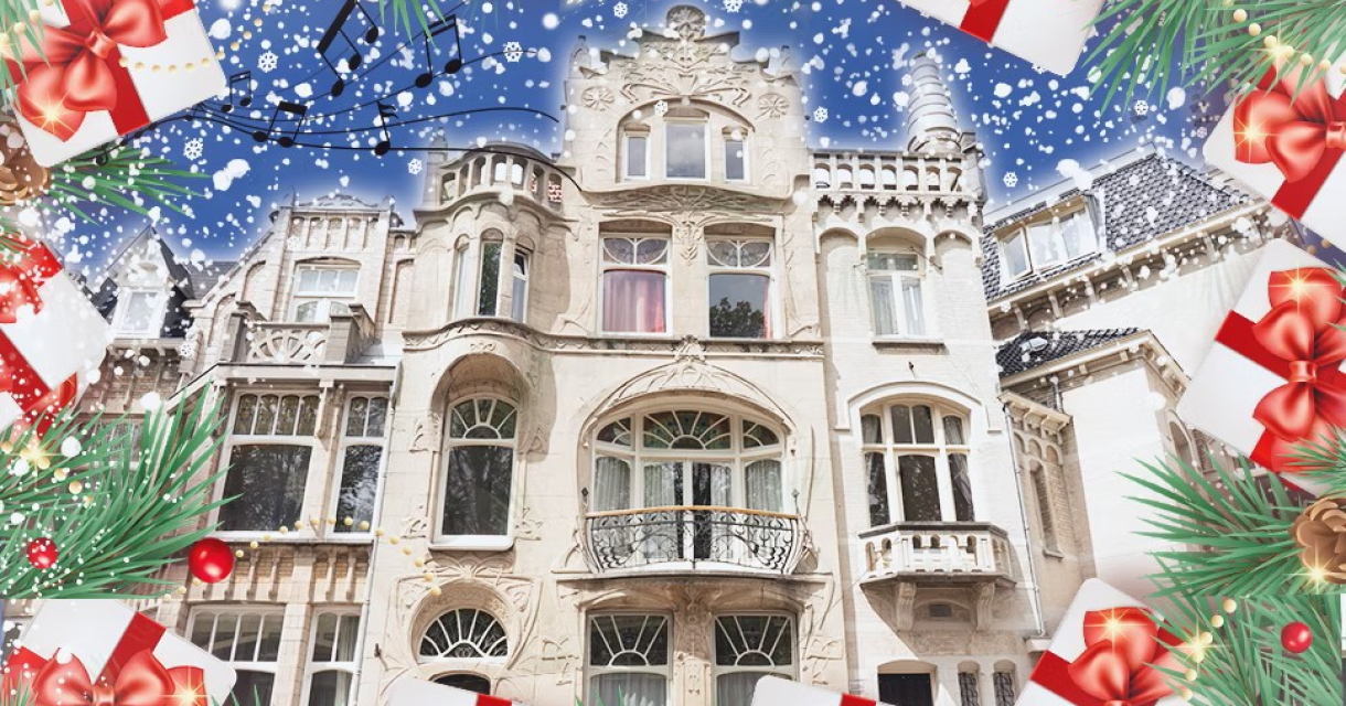 De voorkant van het art noveau gebouw aan de Laan van Meerdervoort in Den Haag waar het Davidsbündler New Year's Gala Concert plaatsvindt. 