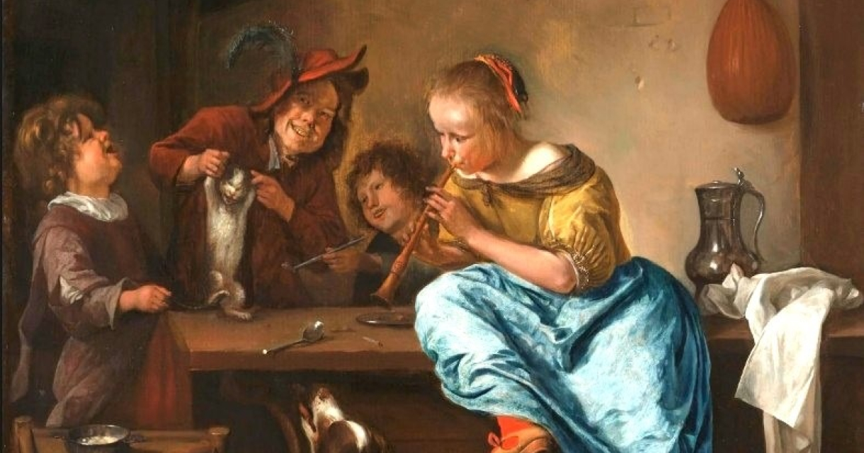 De dansles van Jan Havicksz Steen, 1660-1679. Collectie Rijksmuseum Amsterdam.