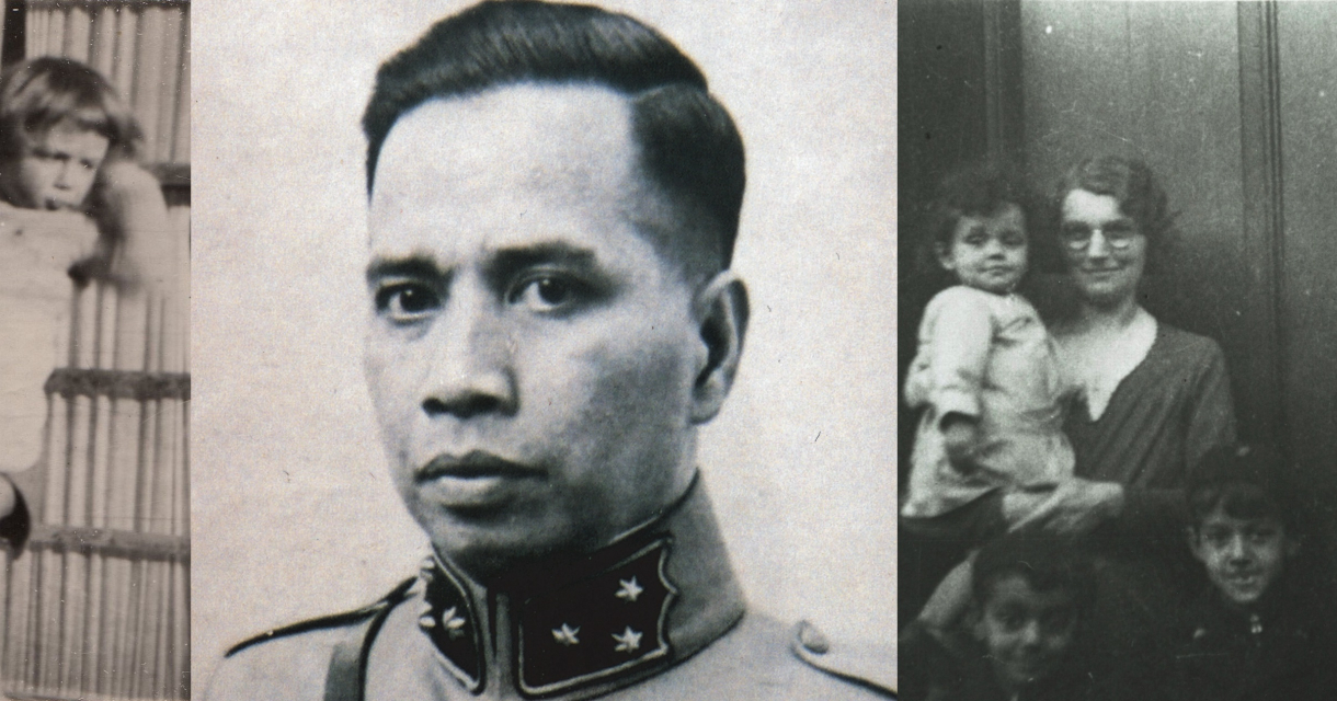 Historische zwart wit portretten van verzetsstrijders van kleur voor bij de lezing. 