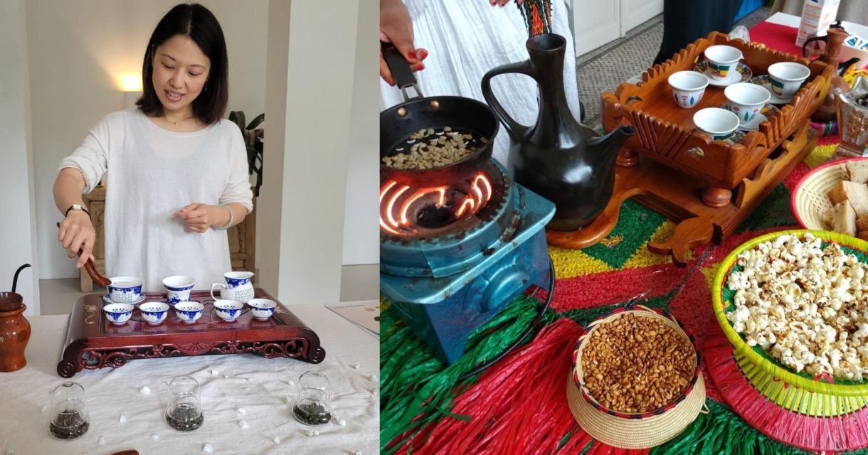 Twee theeceremonies; een Chinese en een Ethiopische