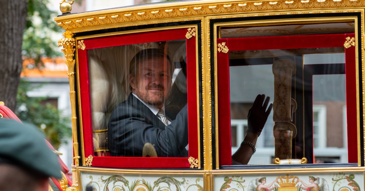 Koning Willem Alexander in de koets Koning Willem Alexander in de koets